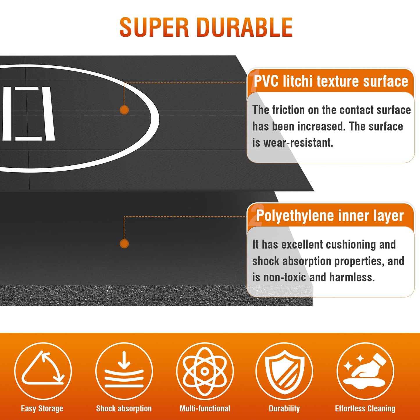 10×6.6ft Jiu Jitsu Wrestling Mat, 3cm Thick Shock Absorbing PE Training Pad, Ideal for BJJ, MMA, Grappling, Judo, Boxing Martial Arts Yoga