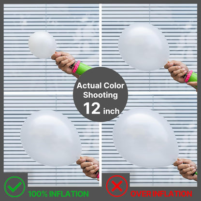 PartyWoo Pearl White Balloons - 152-Piece Metallic Latex Balloon Arch Kit | Wedding & Party Decor