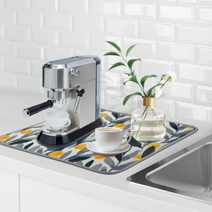 Microfiber Dish Drying Mat 16'' x 18'' - Super Absorbent Kitchen Counter Pad for Dishes, Coffee Maker Mat (Watercolor