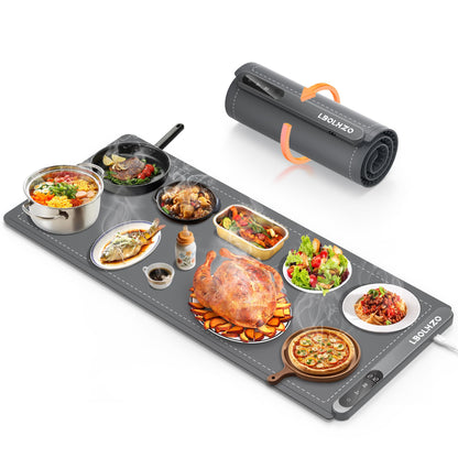 LBOLHZO Warming Mat For Food Extra Large 36"x16" 580W Food Warmer Chafing Dishes for Buffet,Food Warming Mat,Food Warmers for Parties Buffet,6 Temp 6 Hour Timer Heating Mat for Food Mothers Day Gifts