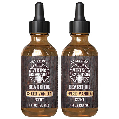 Viking Revolution Sandalwood Beard Oil for Men - Natural Mens Beard Oil with Argan Oil and Jojoba Oil - Beard Softener, Strengthens and Moisturizes - Beard Conditioner for Men (Sandalwood, 1 Pack)