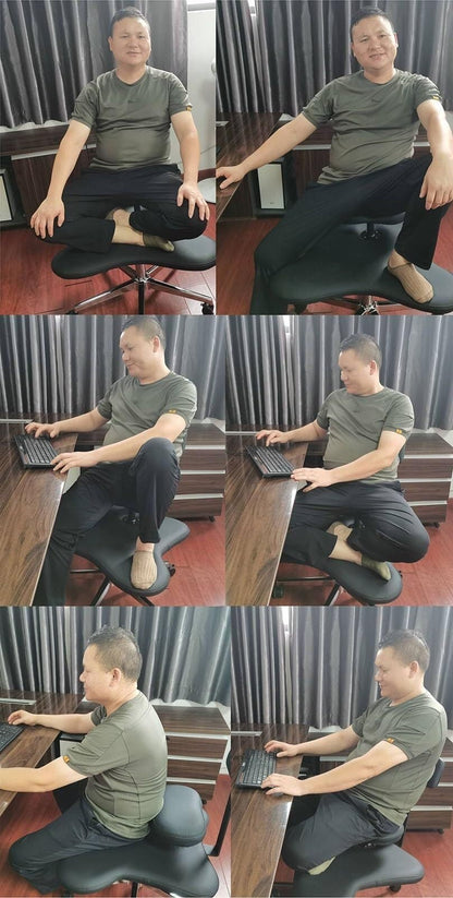 Adjustable Kneeling Office Chair with Support, Ergonomic Meditation Desk Chair for Neck & Pain Relief, Caster Rolling Chair(White)
