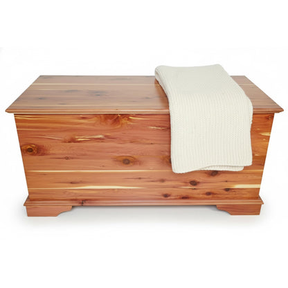 DutchCrafters Rustic Solid Wood Natural Wooden Cedar Chest, Aromatic Cedar Scent - Linen Blanket Storage Chest, Clothes Storage Trunk, End of Bed Storage Bench - Amish Made in USA (36" Width)