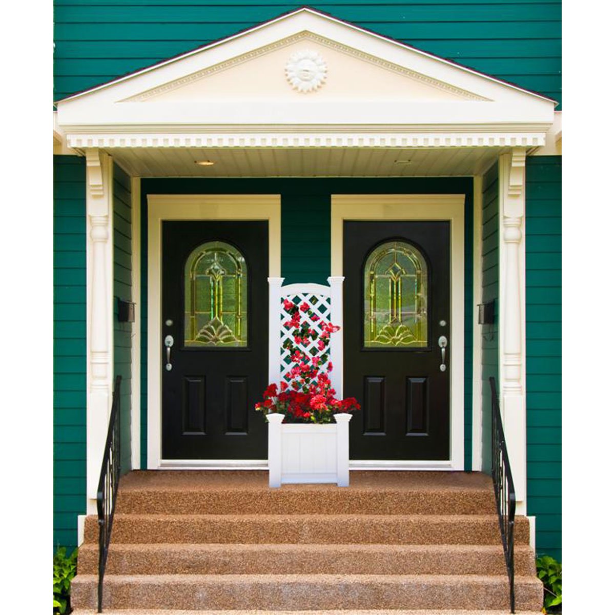 Kensington 23"W x 20"L Vinyl Planter Box with Trellis