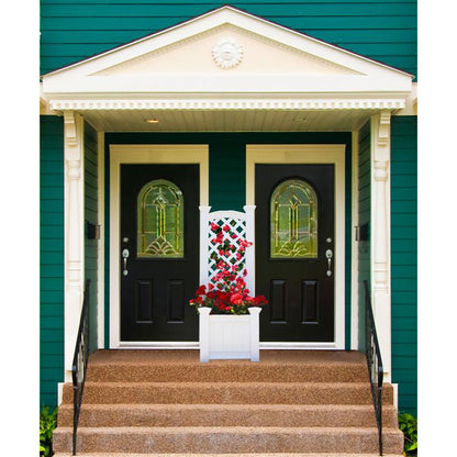 Kensington 23"W x 20"L Vinyl Planter Box with Trellis