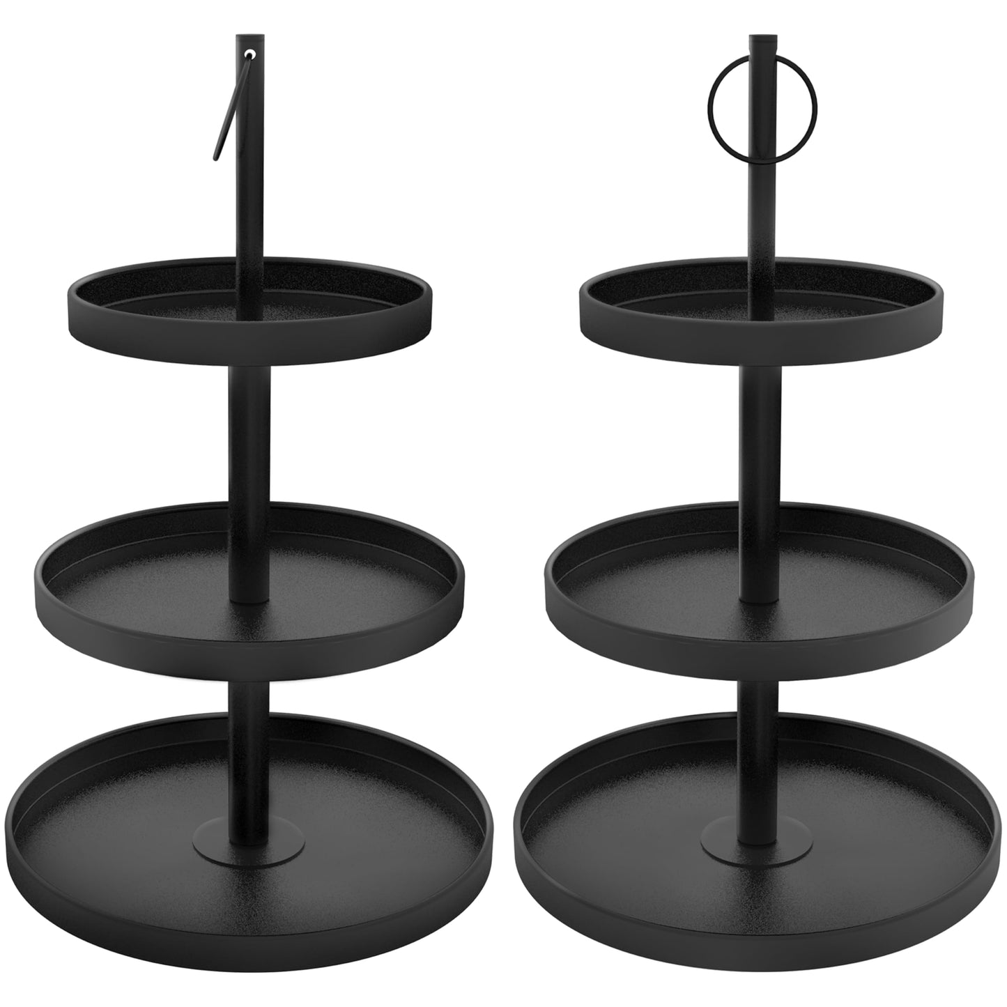 OugeWood Cupcake Stand for 50 Cupcakes,Cupcake Stand 2 PACK Metal 3 Tier Cupcake Tower Black Tiered Tray Stand Cupcake Holder Stand Cake Stand Serving Trays Dessert Stands with Handle for Party