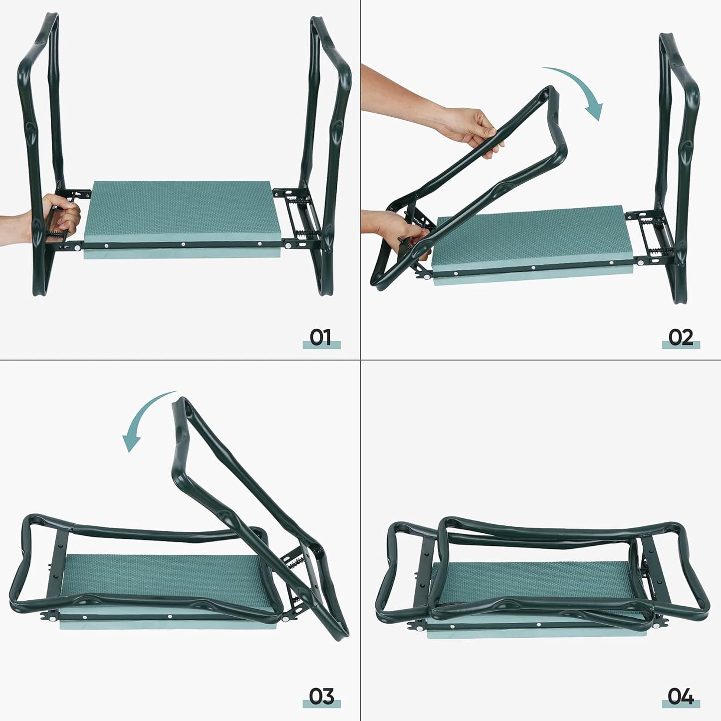 Smartxchoices Folding Garden Kneeler Seat Garden Bench Stool with Handles, Multi-use Pouch, Heavy Duty Yard Gardening