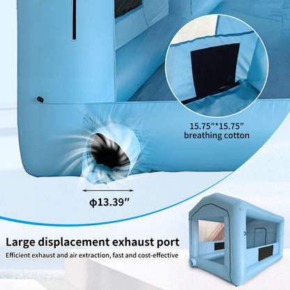 COIIOI 13x10x9FT Inflatable Paint Booth, Spray Paint Tent with 750W Blowers and Air Filter System, Blow up Paint Booth for DIY, Auto Refinish, Mobile Detailing,Motorcycle Garage