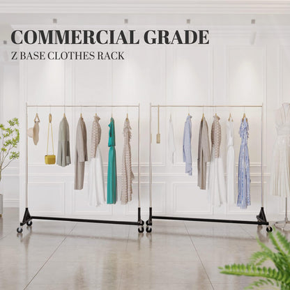 HOKEEPER Z Base Clothing Rack Heavy Duty Clothes Rack for Hanging Clothes Hold 500LBS Commercial Garment Rack with Wheels Adjustable Rolling Clothes Rack Portable Z 24" Dx63 Wx71 H, 3 Pack