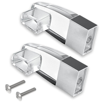 Clear Acrylic Shower Door Towel Bar Brackets with Bright Chrome Sleeve Replacement for Alumax/Basco Framed Sliding Shower Door Towel Rod Sliding Doors Replacement Parts-Towel Bar NOT Included (Silver)