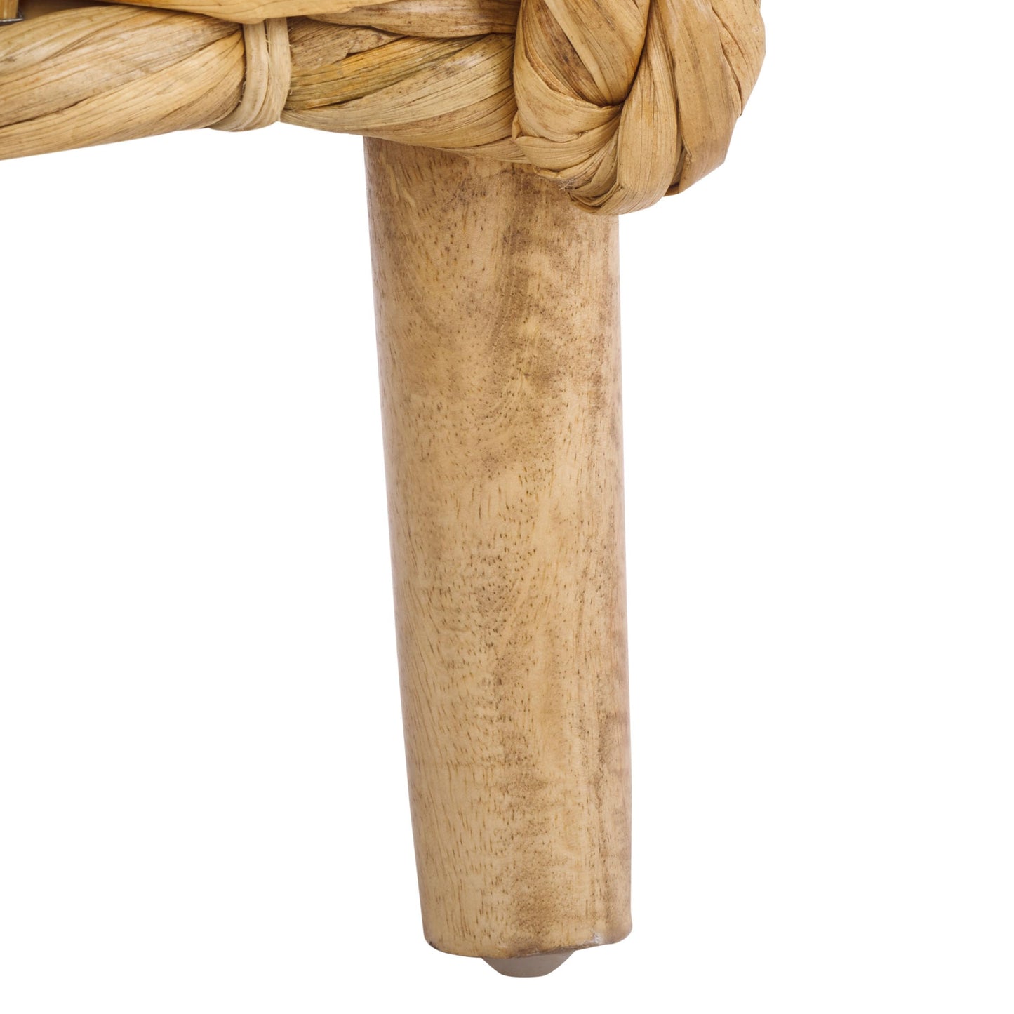 SAFAVIEH Home Collection Purrl Tropical Coastal Natural Solid Wood Hyacinth Accent Chair with Cushion (Fully Assembled)