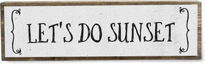 Beach Wood Signs, Medium - Wood And Metal, Let’s Do Sunset