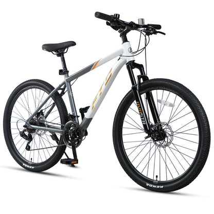 AVASTA 26-inch Mountain Bike for Man Male and Woman Female Adult with Lightweight Aluminum Alloy Frame and Dual Disc Brakes,Front Suspension,21-Speed Gear Shifters,Hidden Brake Cables,Golden