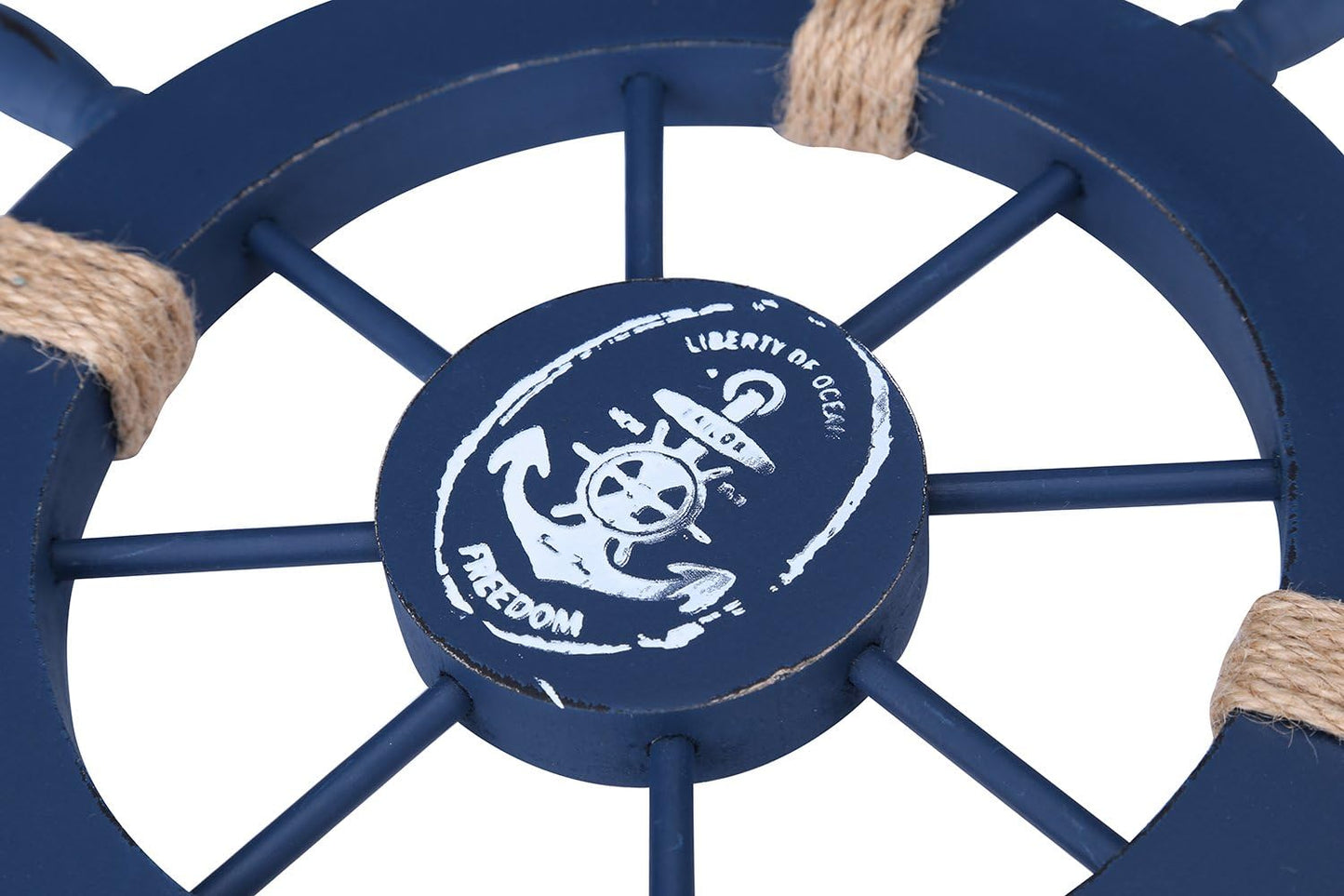 Rienar Nautical Ship Steering Wheel, 11" Diameter Wooden Beach Home Wall Décor