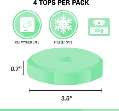 Masontops Tough Tops - Ball Wide Mouth Mason Jar Lids, Plastic Leakproof, Multi Colored Reusable Canning Lids