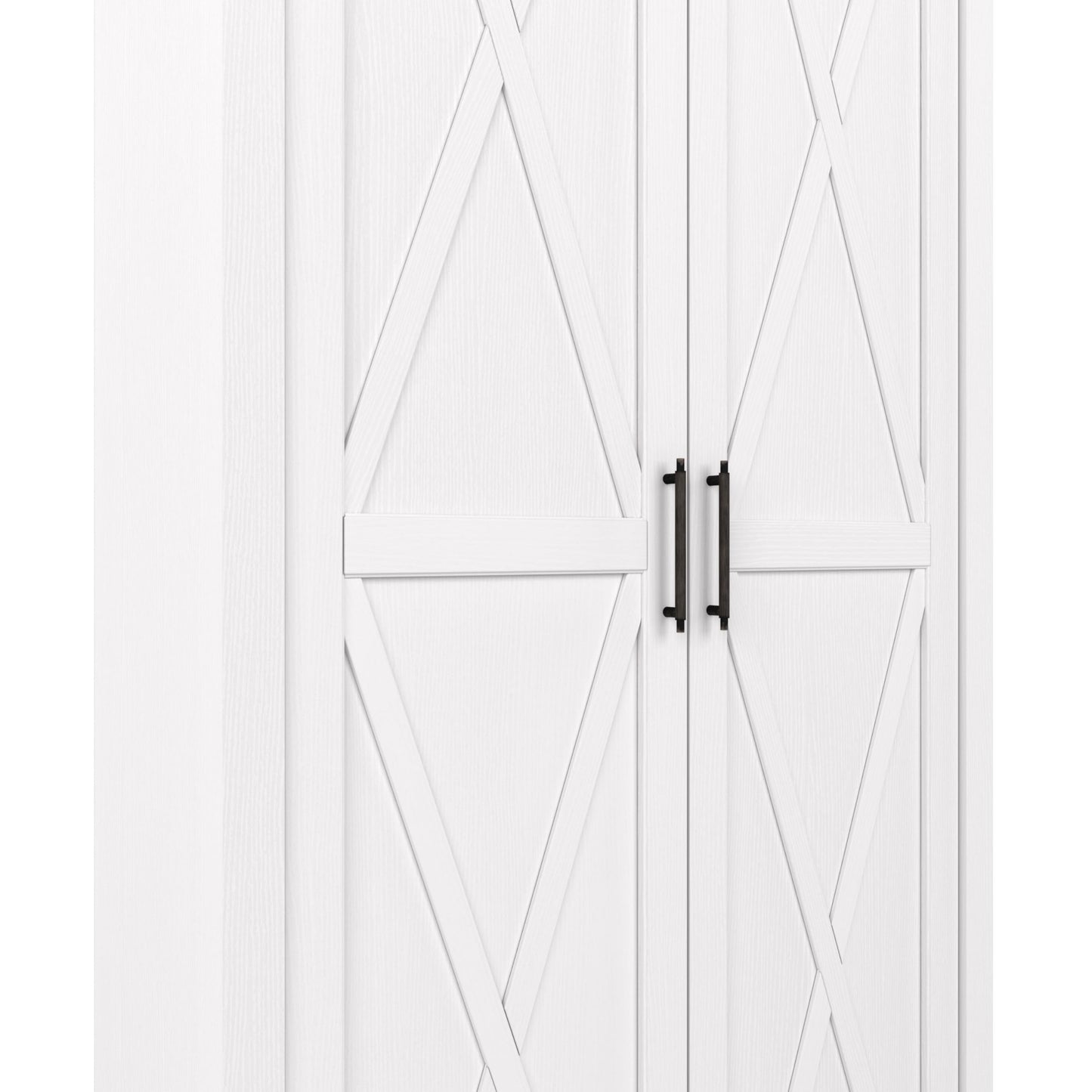 Bush Home Key West Tall Storage Cabinet with Doors in Pure White Oak