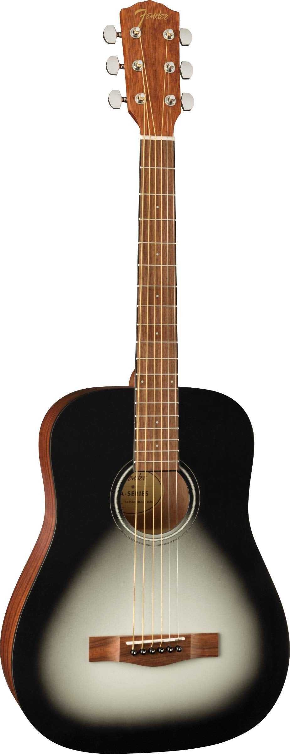 Fender FA-15 3/4-Scale Kids Steel String Acoustic Guitar - Moonlight Burst Bundle with Gig Bag, Tuner, Strap, Picks, and Austin Bazaar Instructional DVD
