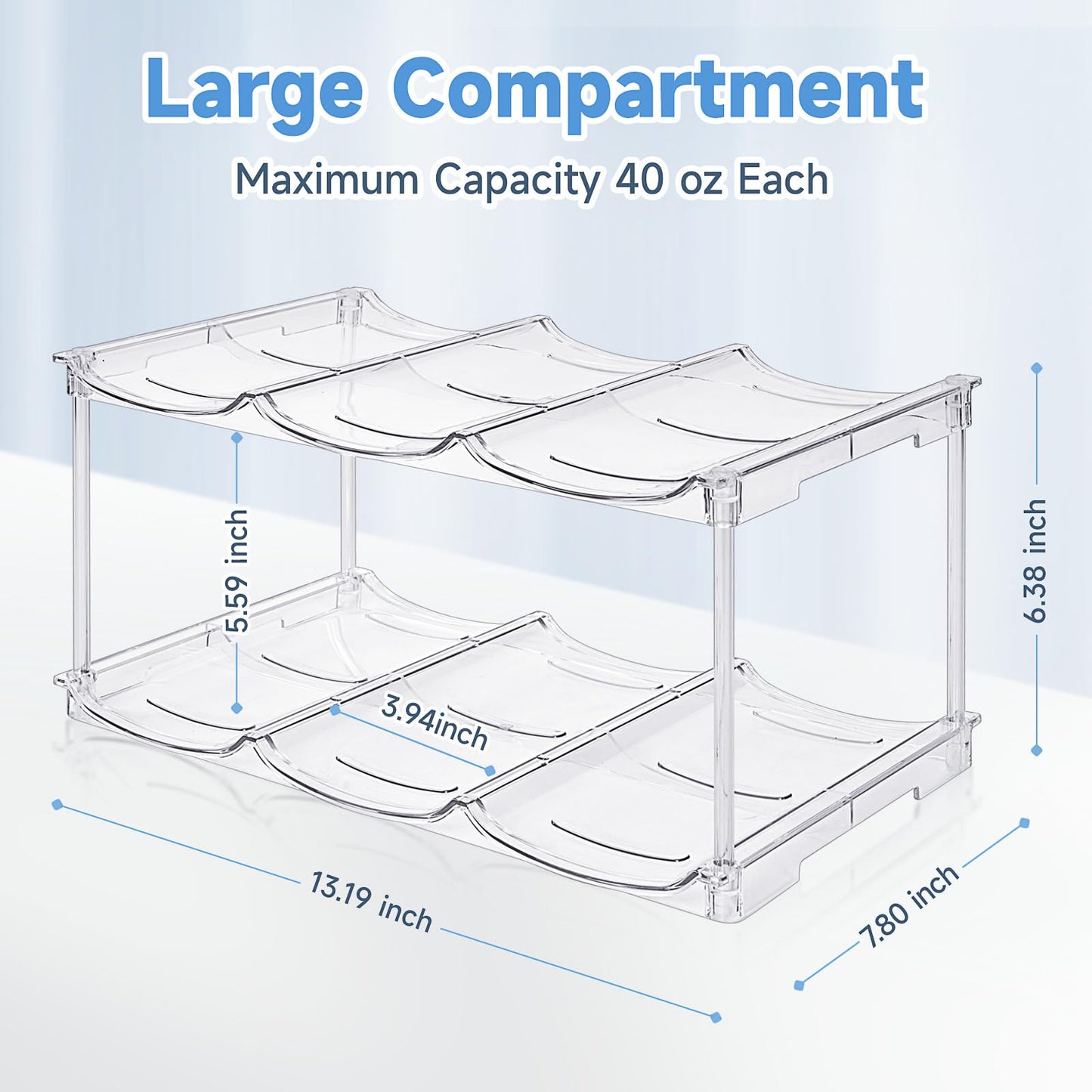 Stackable Water Bottle Organizer for Stanley 40 oz Tumbler, Water Bottle Holder for Cabinet, Pantry Kitchen Organizers and Storage for Stanley Cup Accessories, Tumbler Organizer and Wine Rack, 3Pack
