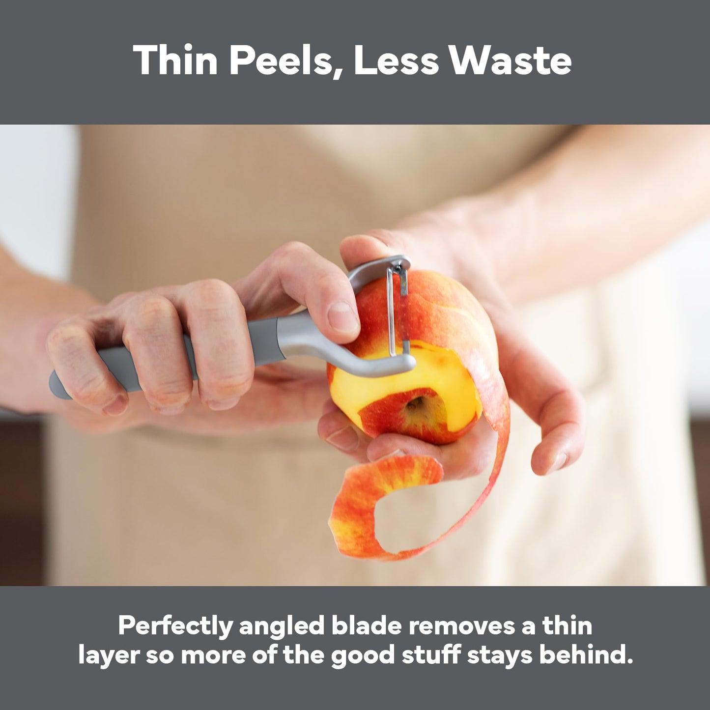 Misen Stainless Steel Vegetable Peeler - Dishwasher Safe Y Peeler - Easy to Use with Potatoes, Cabbage, Carrots, and More - Progessional Grade Kitchen Tool - Gray