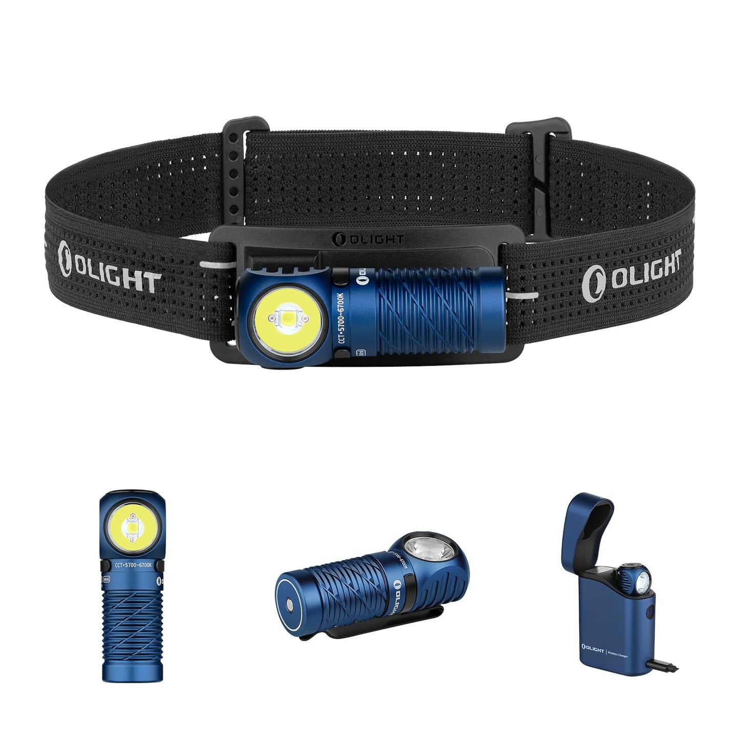 OLIGHT Perun 3 Mini Premium Headlamp 1250 Lumens Flashlight with Type-C Charging Box Bundle with Oclip Pro EDC Flashlight Clip-on Light