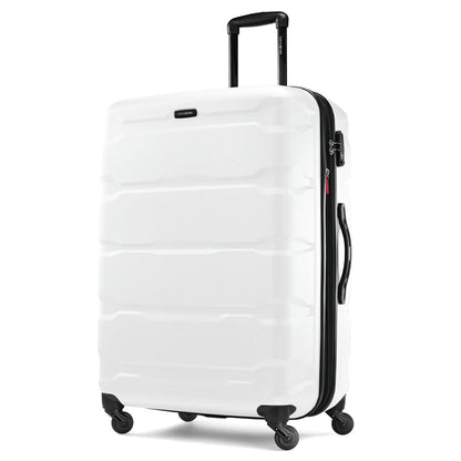 Samsonite Omni PC Hardside Expandable Luggage with Spinner Wheels, Checked-Large 28-Inch, White