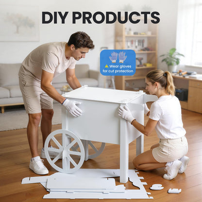 imprsv Candy Cart, Tool-Free Assembly Dessert Cart PVC Candy Cart with Wheels for Party Birthday Decor