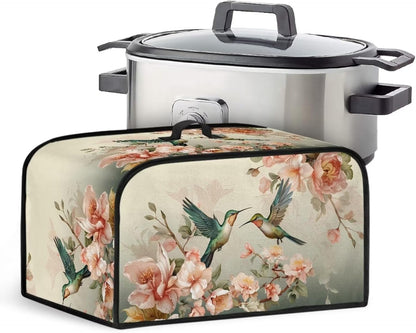 Floral Hummingbird Slow Cooker Cover, Water-Resistant and Machine Washable Rice Cooker Cover
