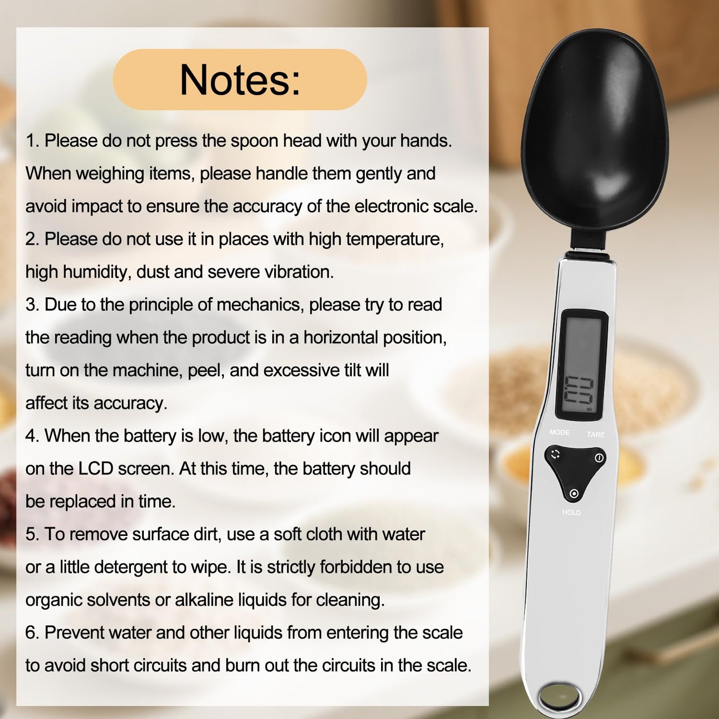 BTFO Electronic Food Measuring Spoon, Stainless Steel Digital Scoop Scale Small Baking Weight Cup with LCD Display 300g/0.1g High Precision Gram Kitchen Gadgets for Home Kitchen
