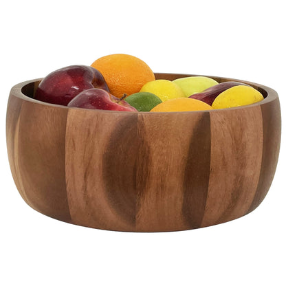 Woodard & Charles Acaica Wood 12" x 5" Serving Bowl Set with Serving Hands, 3 Piece Set ★★PACK OF 4★★