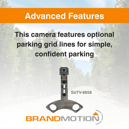 Brandmotion SUTV-8858 SummitView Adjustable Rear Vision System with Infrared Camera fits 2007-2018+ Wrangler JK with Aftermarket Display | Waterproof Case | IR Night Vision