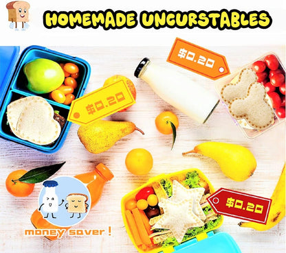 BANIC Uncrustable Sandwich Cutter, 12Pcs Sandwich Cutter and Sealer, Crustless Sandwich Cutter Heart Star Dino Mouse etc, Lunch & Bento Box Accessories