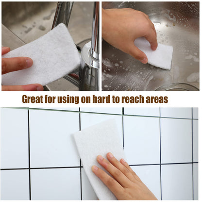 20 Pieces White Scrubbing Pad Non Scratch Scouring Pads Non Woven Scouring Sponge Multipurpose Abrasive Multi Surface Scrubber for Cleaning Polishing(4.5 x 9.8 Inch)