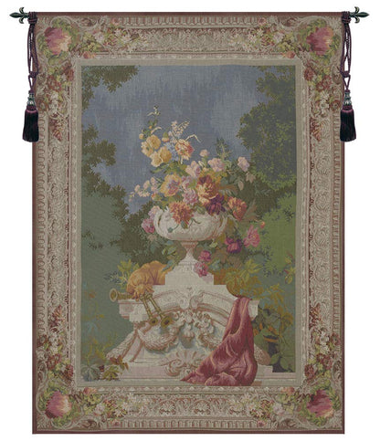 Charlotte Home Furnishings Inc. Ornamental Floral French Tapestry Wall Hanging, 58 X 44 Inch, Viscose Cotton And Polyester Blend Wall Art, Woven In France, Perfect For Home Decor And Wall Decor
