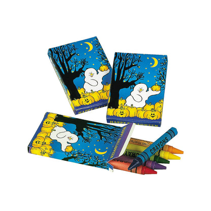Fun Express Halloween Crayons Bulk Party Favors - 24 Boxes Non-Toxic Drawing Supplies for Kids Classroom Treats | Perfect for Trick or Treat Goodie Bags & Fall Crafts Activities