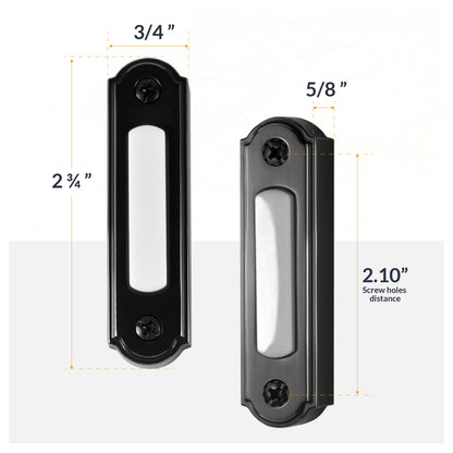 Newhouse Hardware LED Lighted Metal Door Chime Push Button (Oil-Rubbed Bronze) | Surface Mount Lighted Door Bell Button | Replacement Wired Doorbell Button for Most Door Bell Chimes