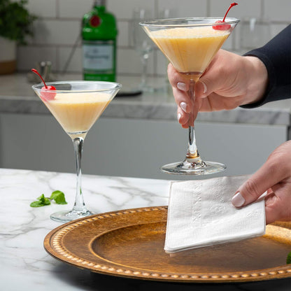 GUSTO White Beverage Napkins [500 Count - 4.5 x 4.5 Folded] - 1-Ply Bulk Cocktail Napkins for Restaurant Bar and Party