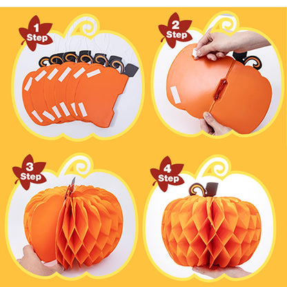 12 Pack Fall Pumpkins Centerpieces for Tables 10 Inch Thanksgiving Honeycomb Tissue Ball Hanging Pumpkins Maple Harvest Home Party Decoration Supplies