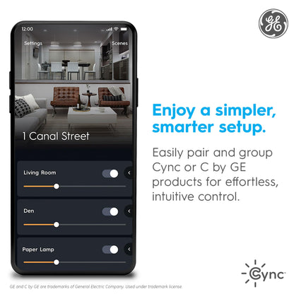 GE CYNC Smart Dimmer Light Switch, Neutral Wire Required, Bluetooth and 2.4 GHz WiFi 4-Wire Switch, Works with Amazon Alexa and Google Home, White Light Dimmer (1 Pack)