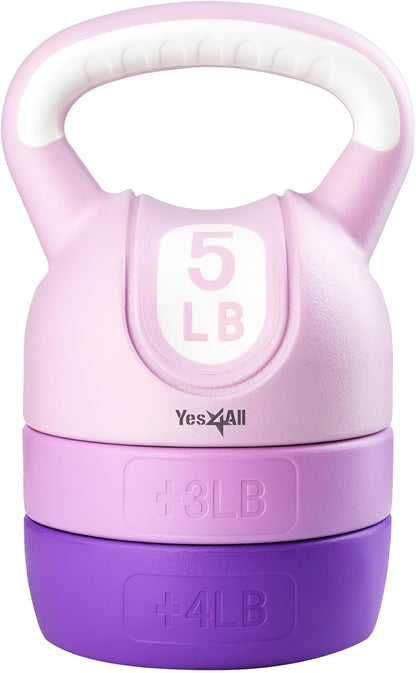 Yes4All Kettlebell Sets - Adjustable Kettlebell Set for Strength Training - Kettlebells Adjustable Weight for Versatile Workouts