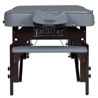 Master Massage 30" Montour Lx Portable Massage Table Package with 3" Memory Foam, Dove Grey- Foldable Massage Table, Folding Spa Beauty Bed