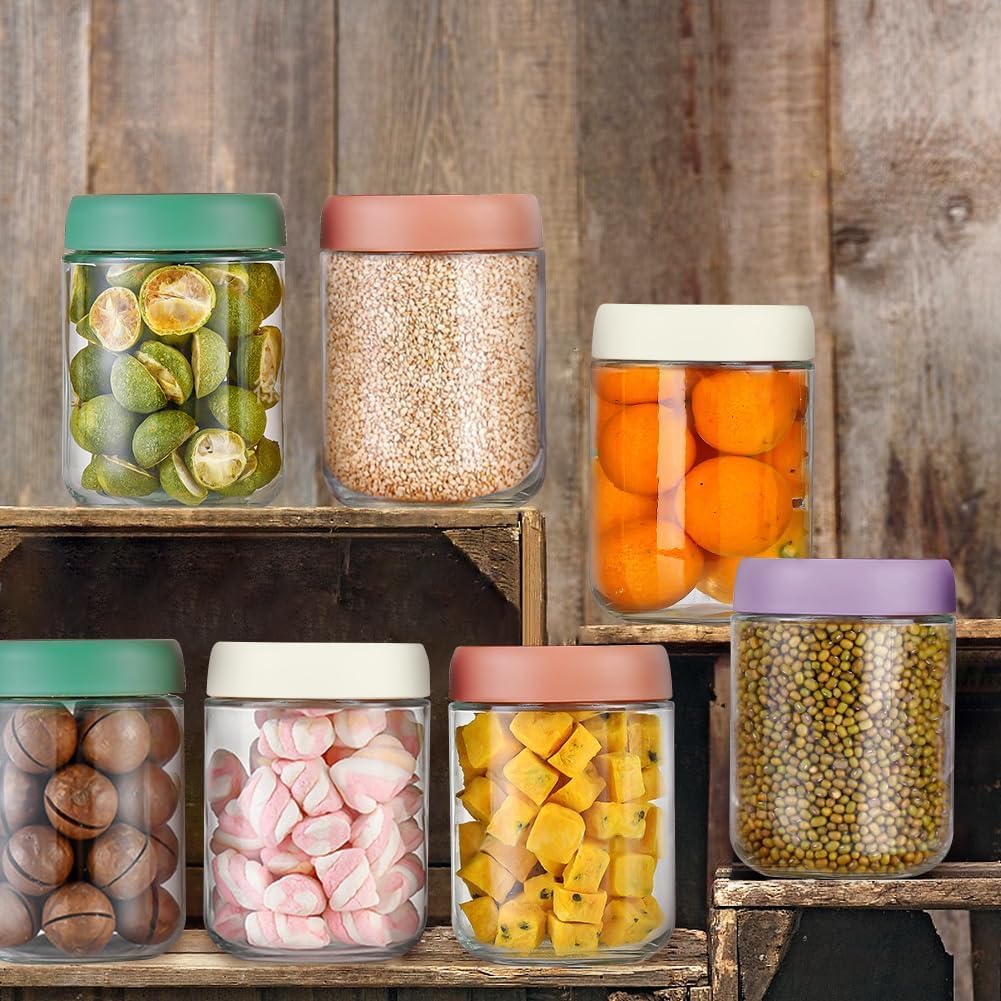 16oz 2 Pack Overnight Oats Containers with full Lids - size Bulk Glass Jar, Meal Prep Jars for Yogurt, Salad