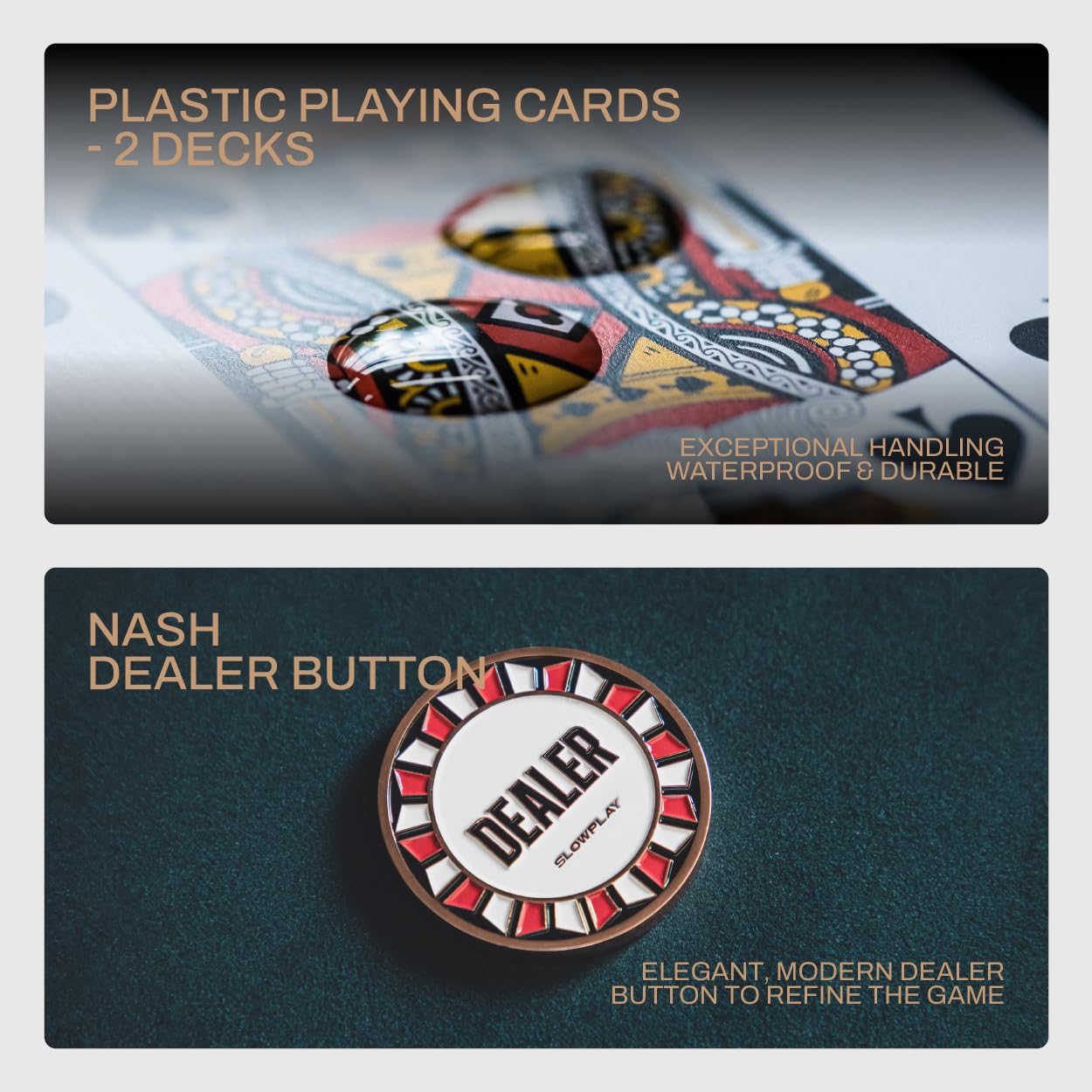 SLOWPLAY Nash Ceramic Poker Chips Set for Texas Hold'em, 500 PCS [with Numbered Values], 39mm & 10g Each | Features a High-end Chip case with Extra Durable German Polycarbonate Shell
