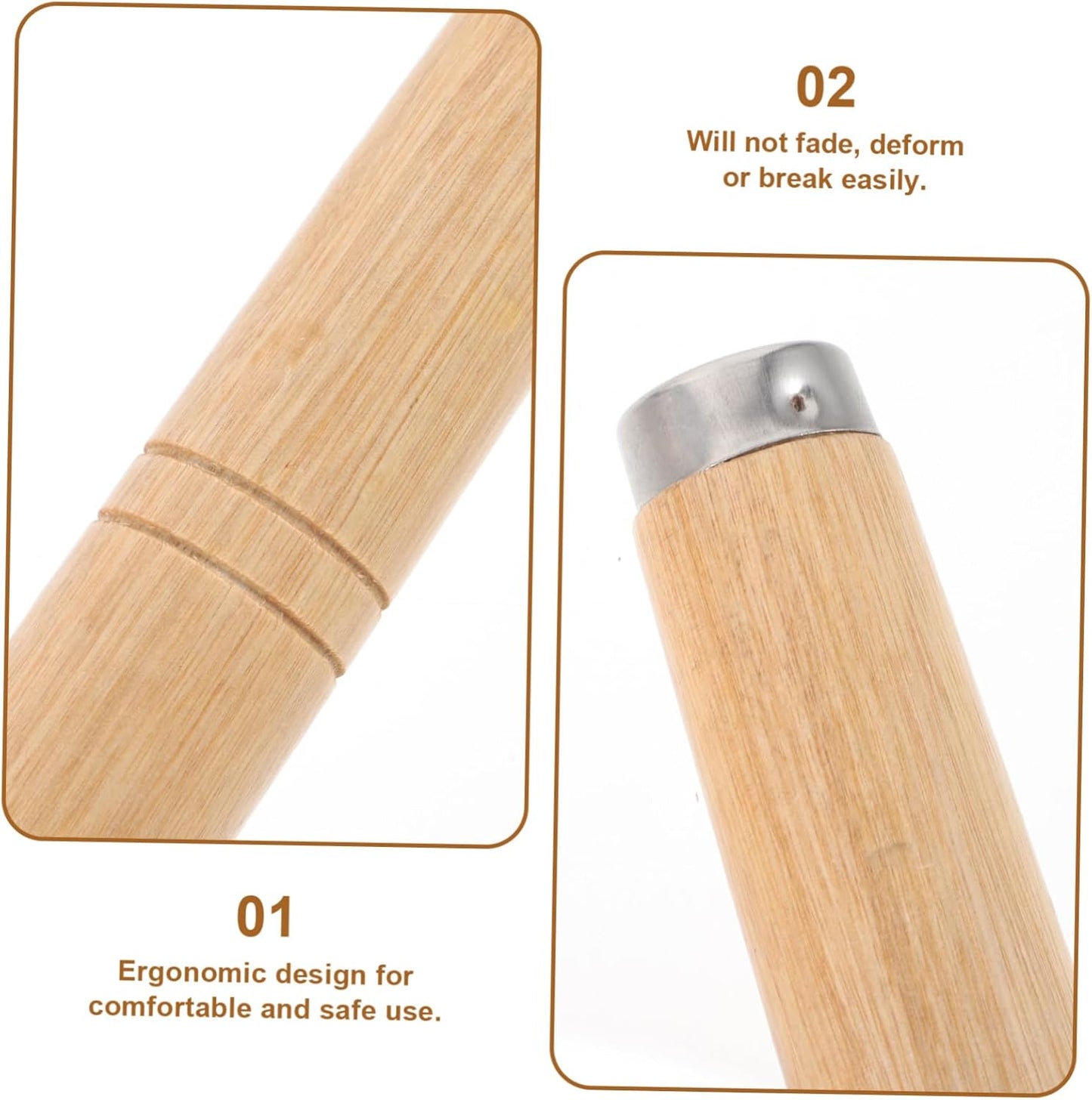 Uonlytech Stockpot Handle, Wooden Wok Handle Replacement for Frying Pan and Cookware