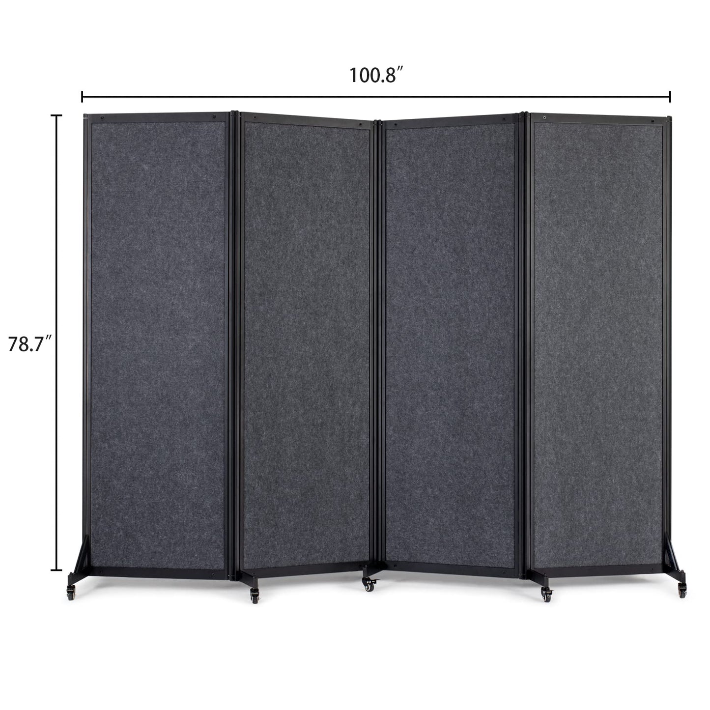 Strongbird Room Partition,Office Divider,Portable Commercial Screen Dividers,Privacy Partition Separator,Classroom School Dividers,8'5"W x 6'7"H,4 Panel,Grey