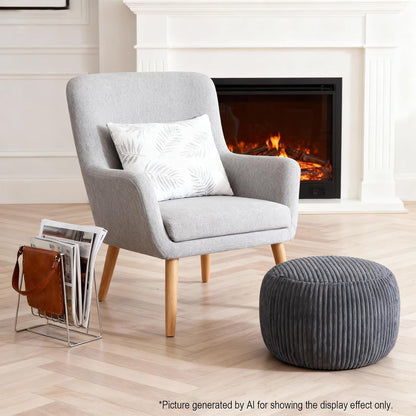 Sanmudecor Unstuffed Ottoman Pouf Cover, Foot Rest Cover, Bean Bag Chair Cover (Gray)