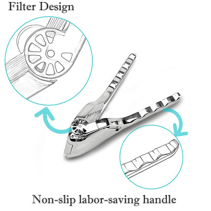 Heavy Duty Lemon Squeezer Stainless Steel - Max Extraction Manual Juicer - Easy Squeeze Fold-Flat Lime Citrus Handheld Juice Extractor