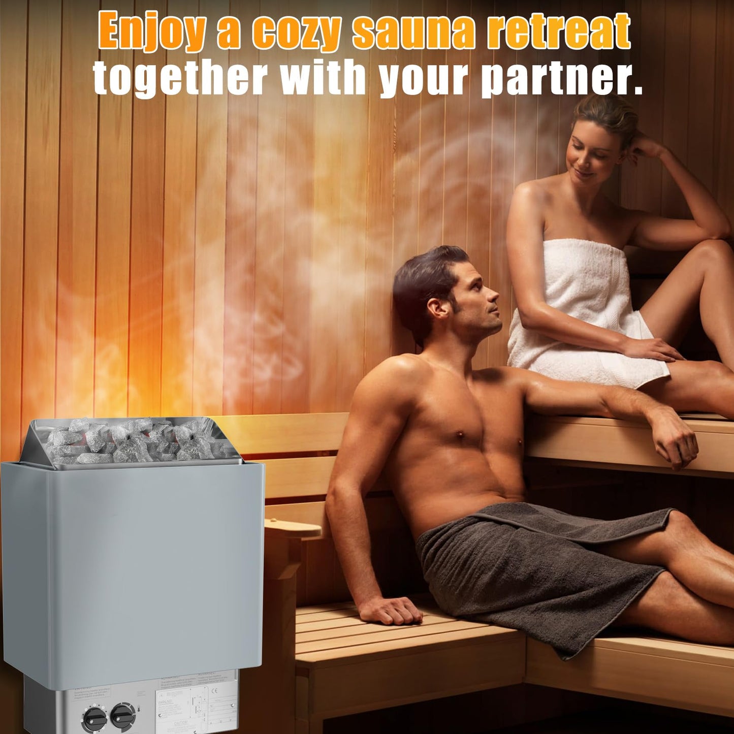 Drizzlen 2kW 110V Sauna Heater with Plug - Electric Sauna Heater, Plug and Play, Heats 100 cu. ft. in 30 Minutes