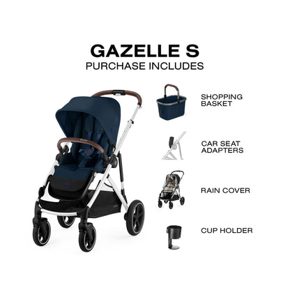 Cybex Gazelle S Stroller Modular Double Stroller for Infant and Toddler Includes Detachable Shopping Basket Over 20+ Configurations Folds Flat for Easy Storage Ocean Blue 28.4 pounds 1.0 Count