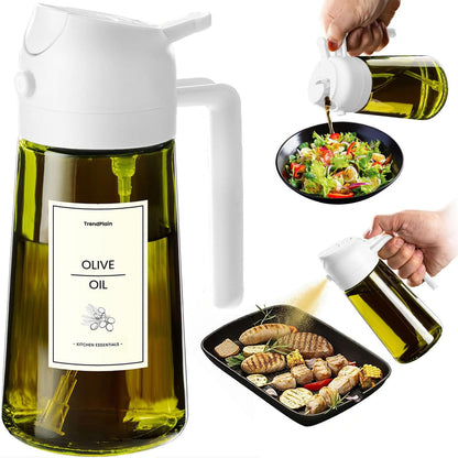 TrendPlain - Olive Oil Dispenser Bottle | 16oz Kitchen Gadget for Cooking & Air Fryer - White