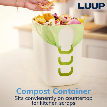 2pk, 2.5 STORi Luup Bathroom Wastebasket Secure Grocery Bags, Plastic Garbage Container for Vanity, Laundry Room